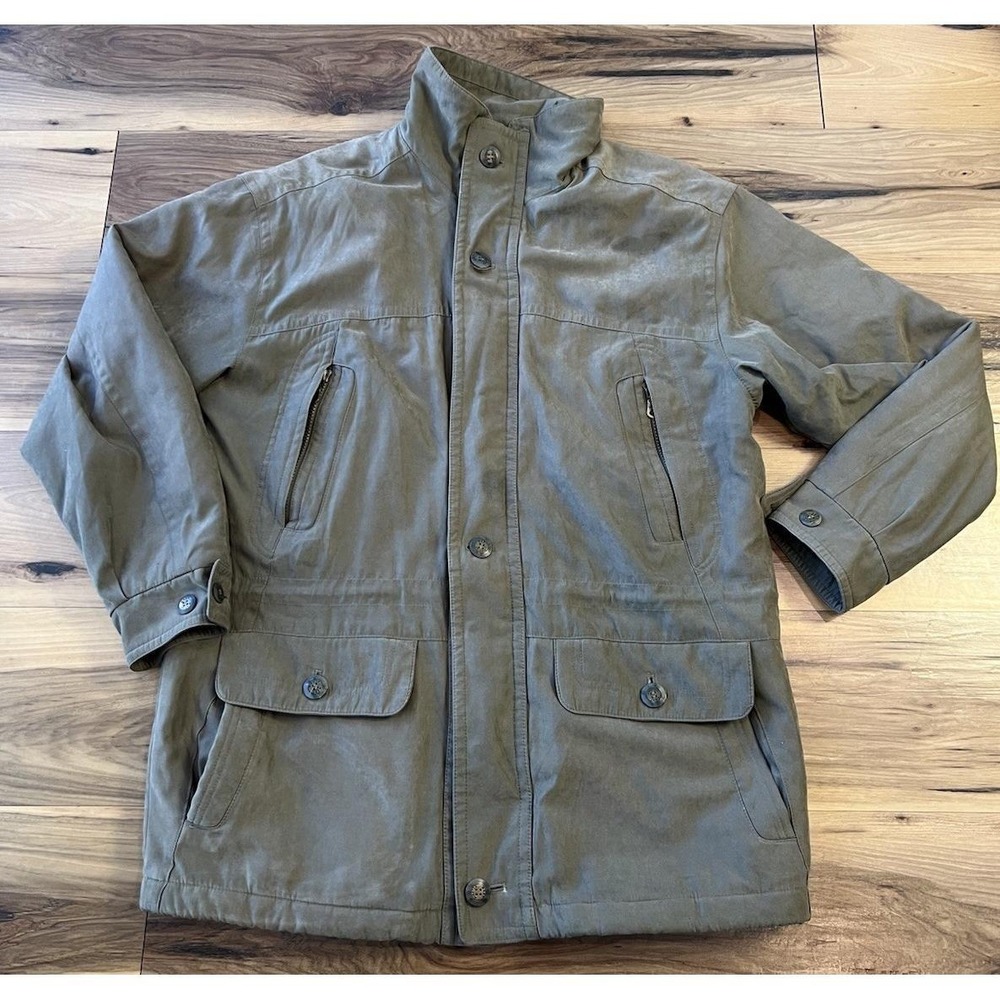 Vtg Westminster Sport Quilted Field Chore Jacket Olive Green Men 48 EU Insulated